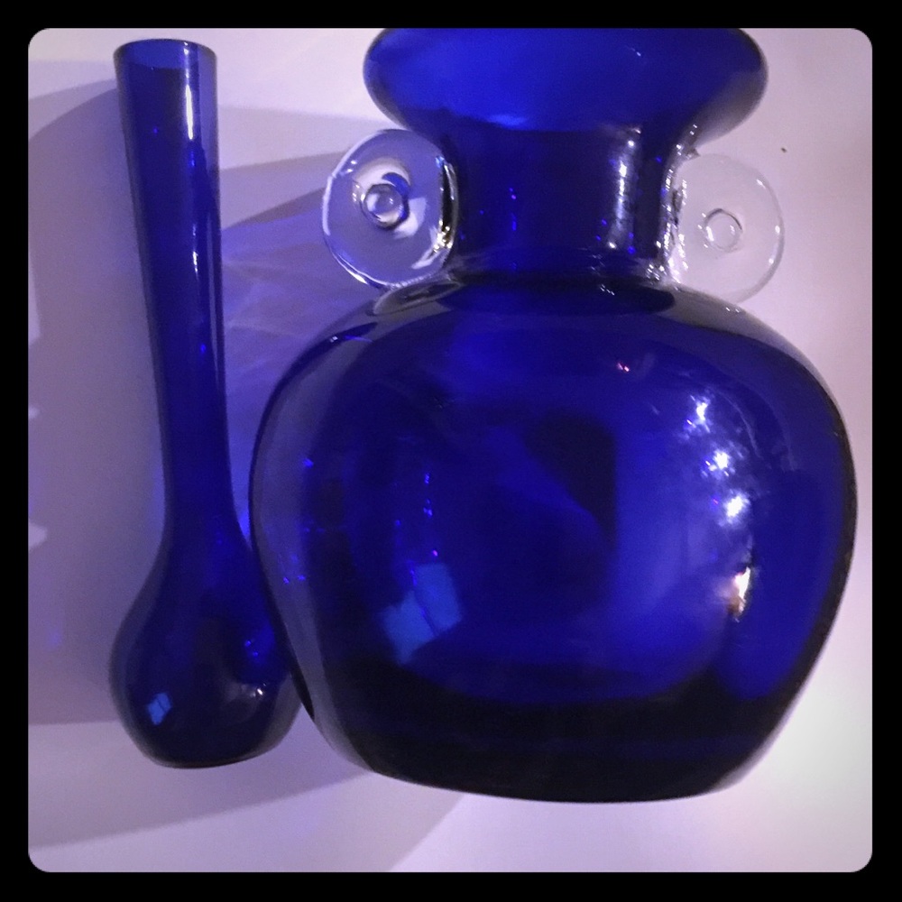 Blue Crystal set of two with Lear crystal handles.